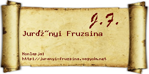 Jurányi Fruzsina névjegykártya